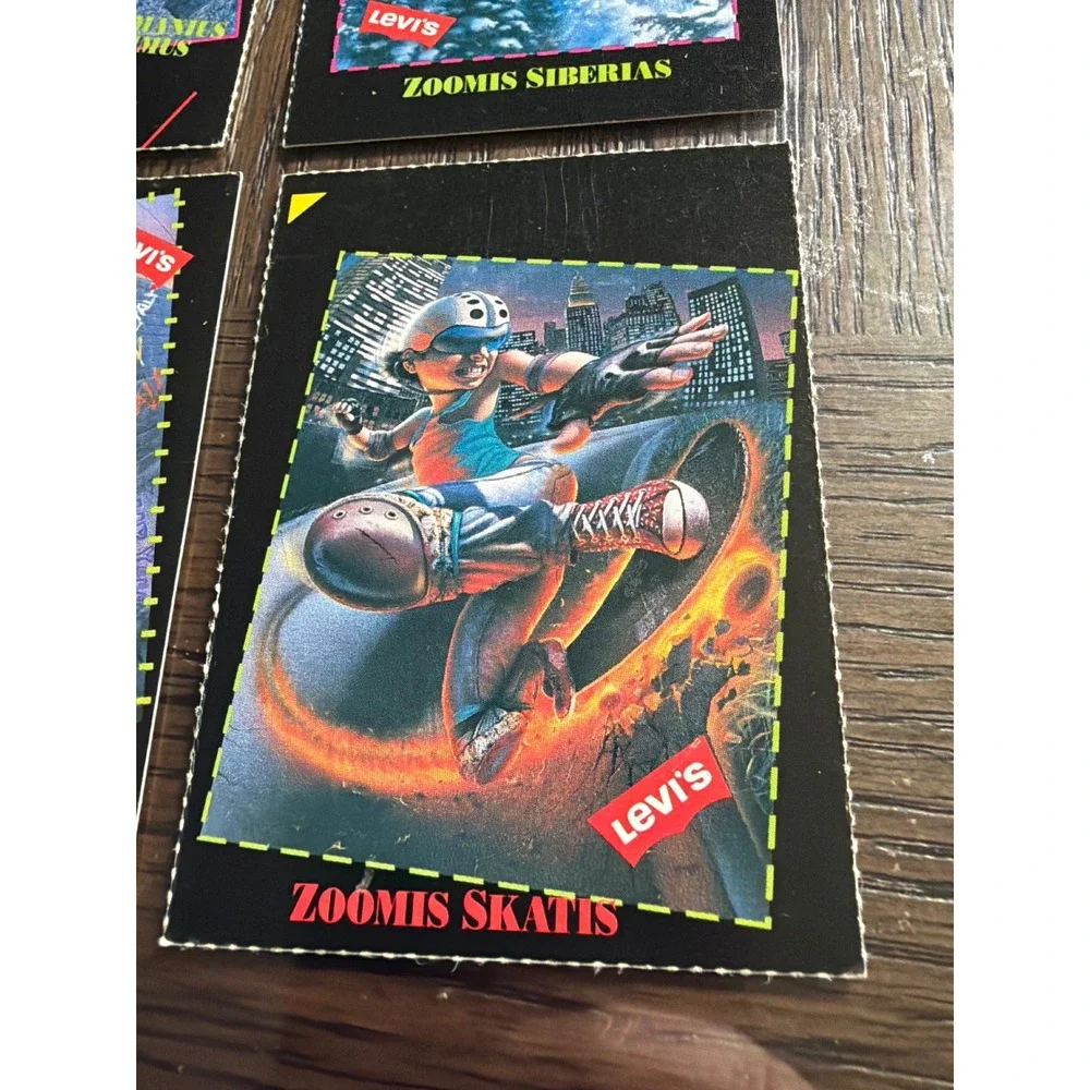Vintage 1991 Levis Trading Cards Lot of‎ 7 Radical 90s Characters Promo Rare